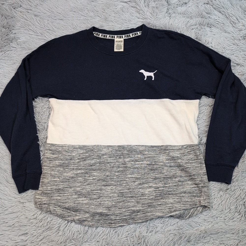 Pink Victoria's Secret Sweatshirt Womens XS Blue Athletic Lightweight Comfort